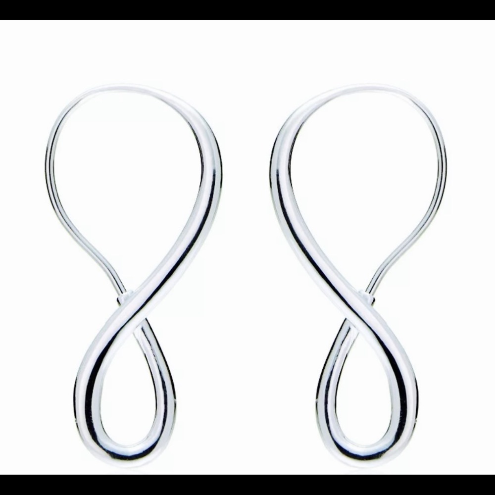 Sterling silver eternity earrings.
